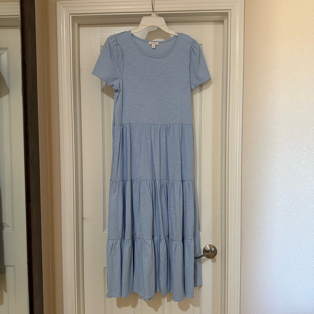 Riley & Rae Blue Tiered Casual Sundress